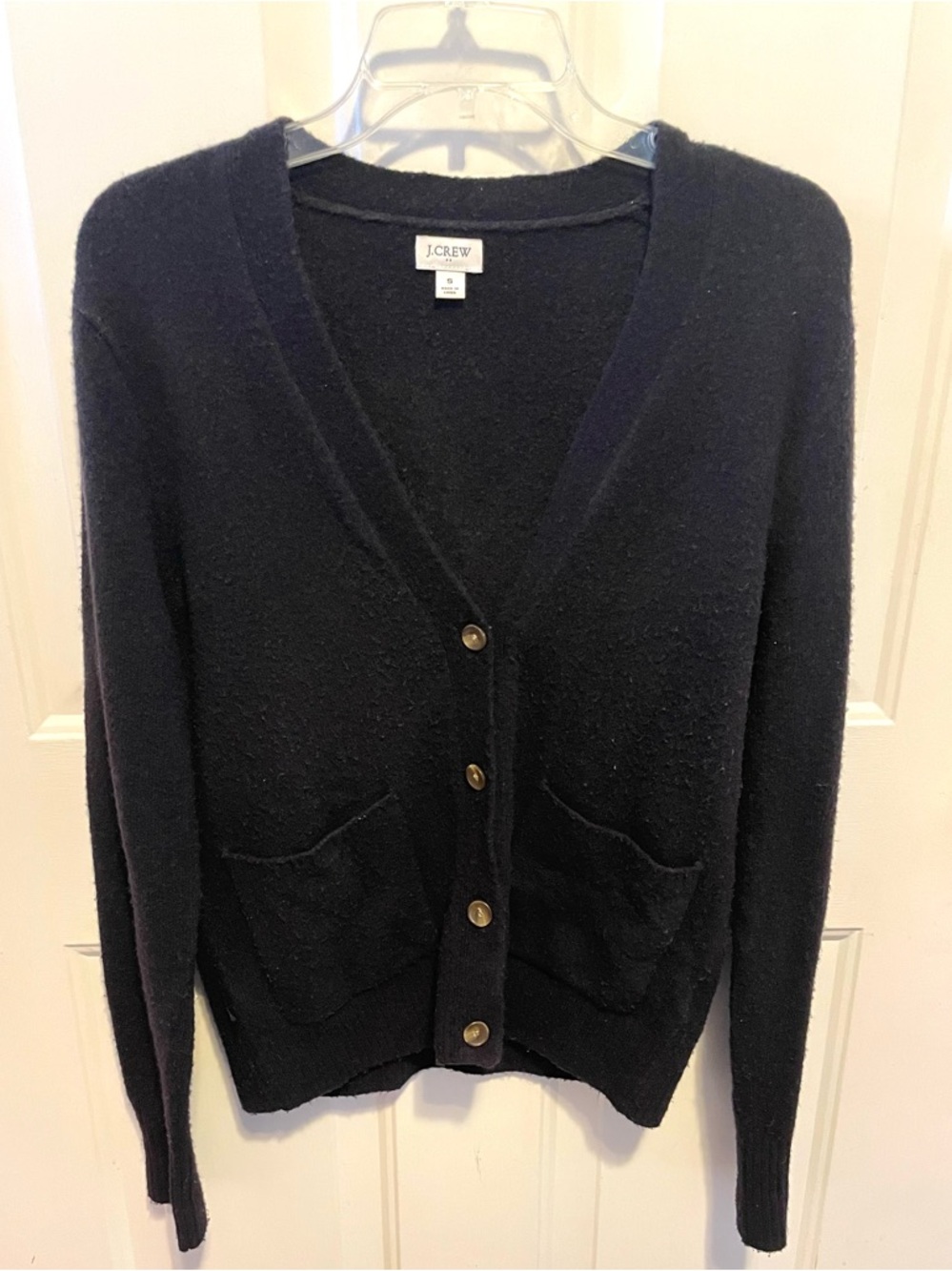 J.Crew black V-Neck extra soft Cardigan sweater